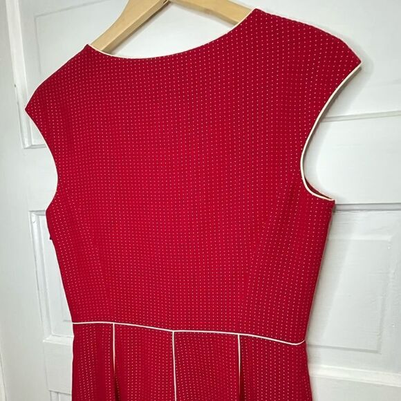 Liz Claiborne Micro Polka Dot Red Sleeveless Dress - Picture 6 of 10
